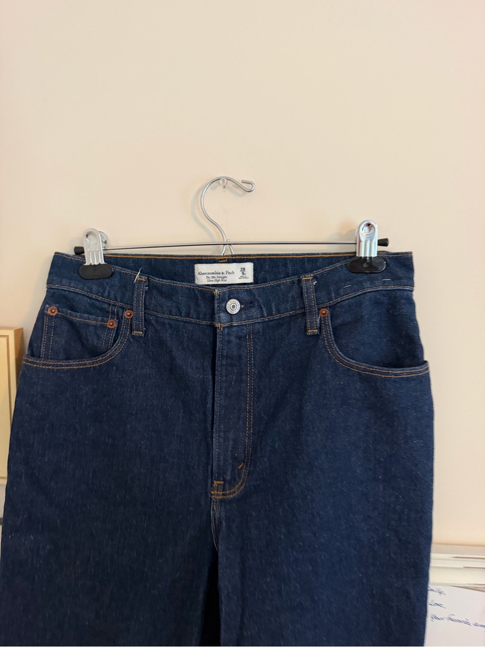 Abercrombie size 29 / 8 Dark Blue Women’s Straight-Leg Jeans - Picture 2 of 3
